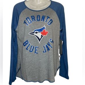 Touch by Alyssa Milano Blue and Gray Toronto Blue Jays Long Sleeve Tee sz M
